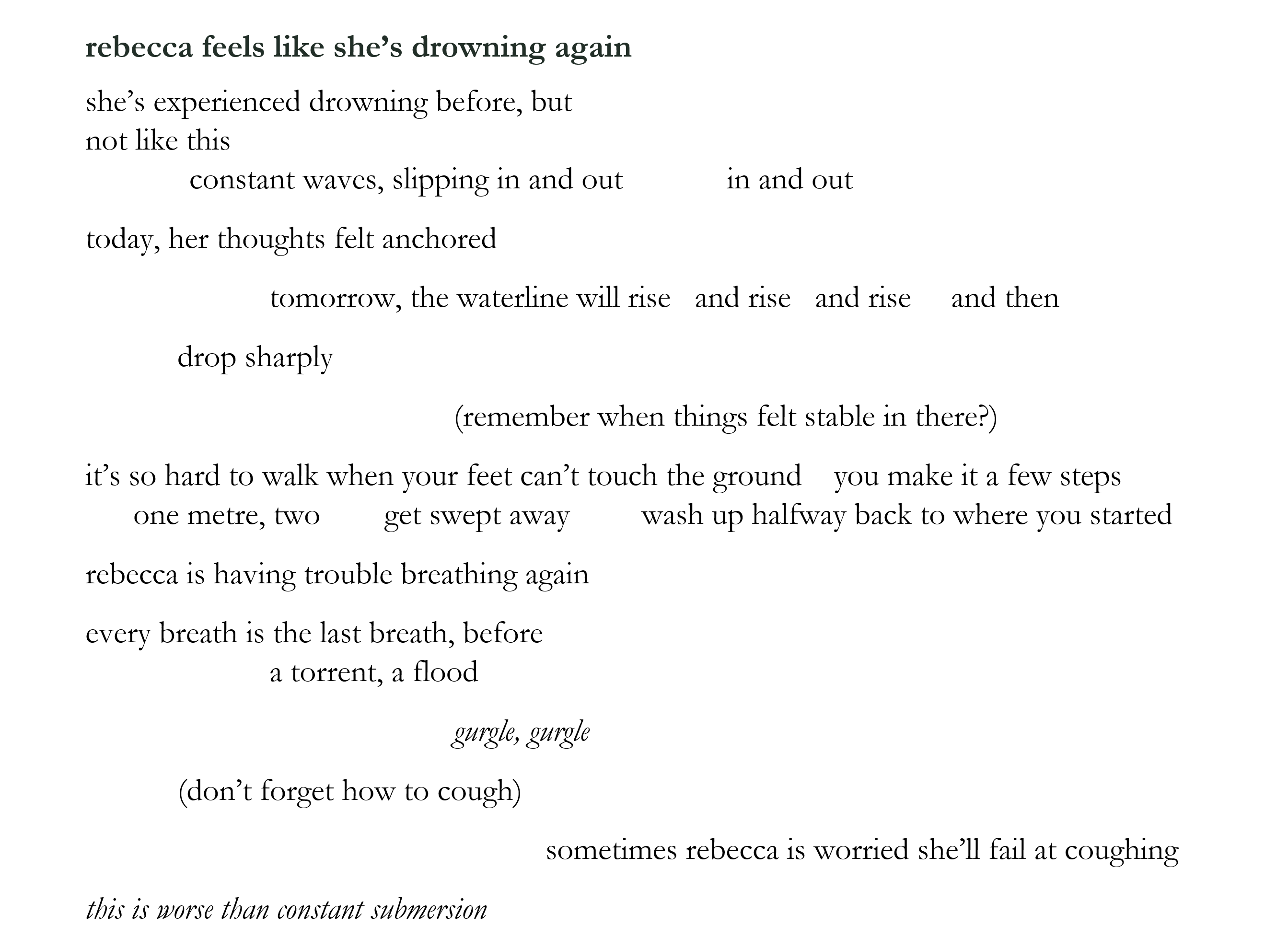 rebecca feels like she’s drowning again - poem