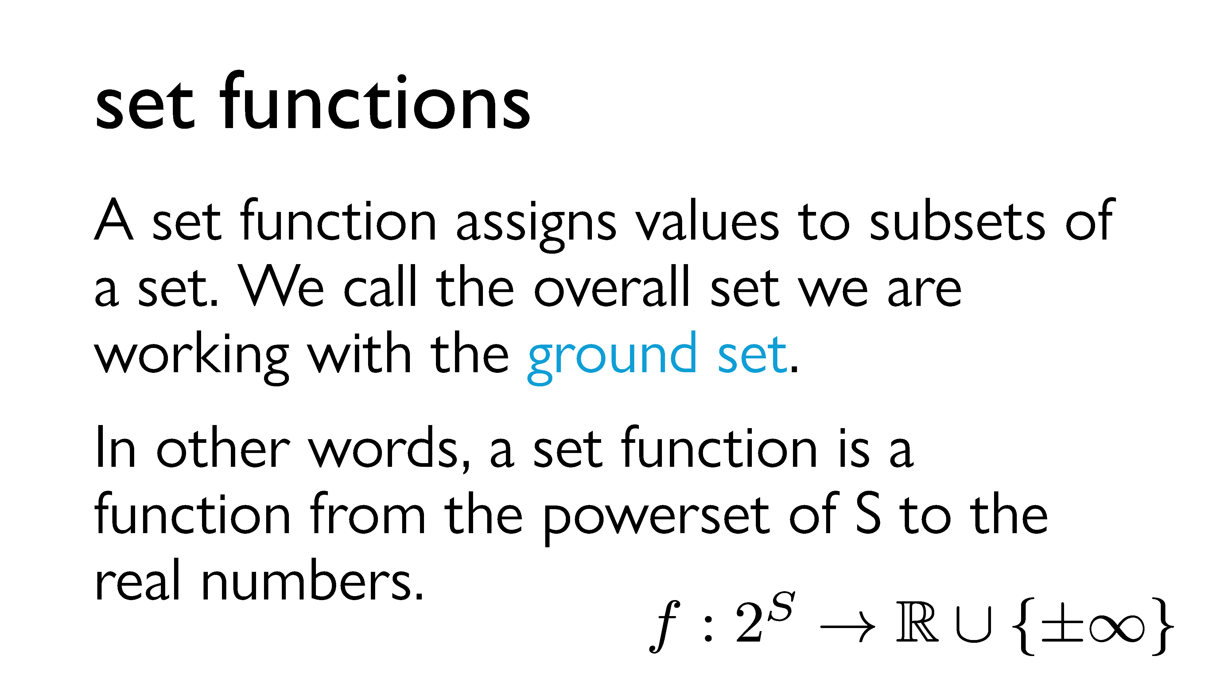 set functions