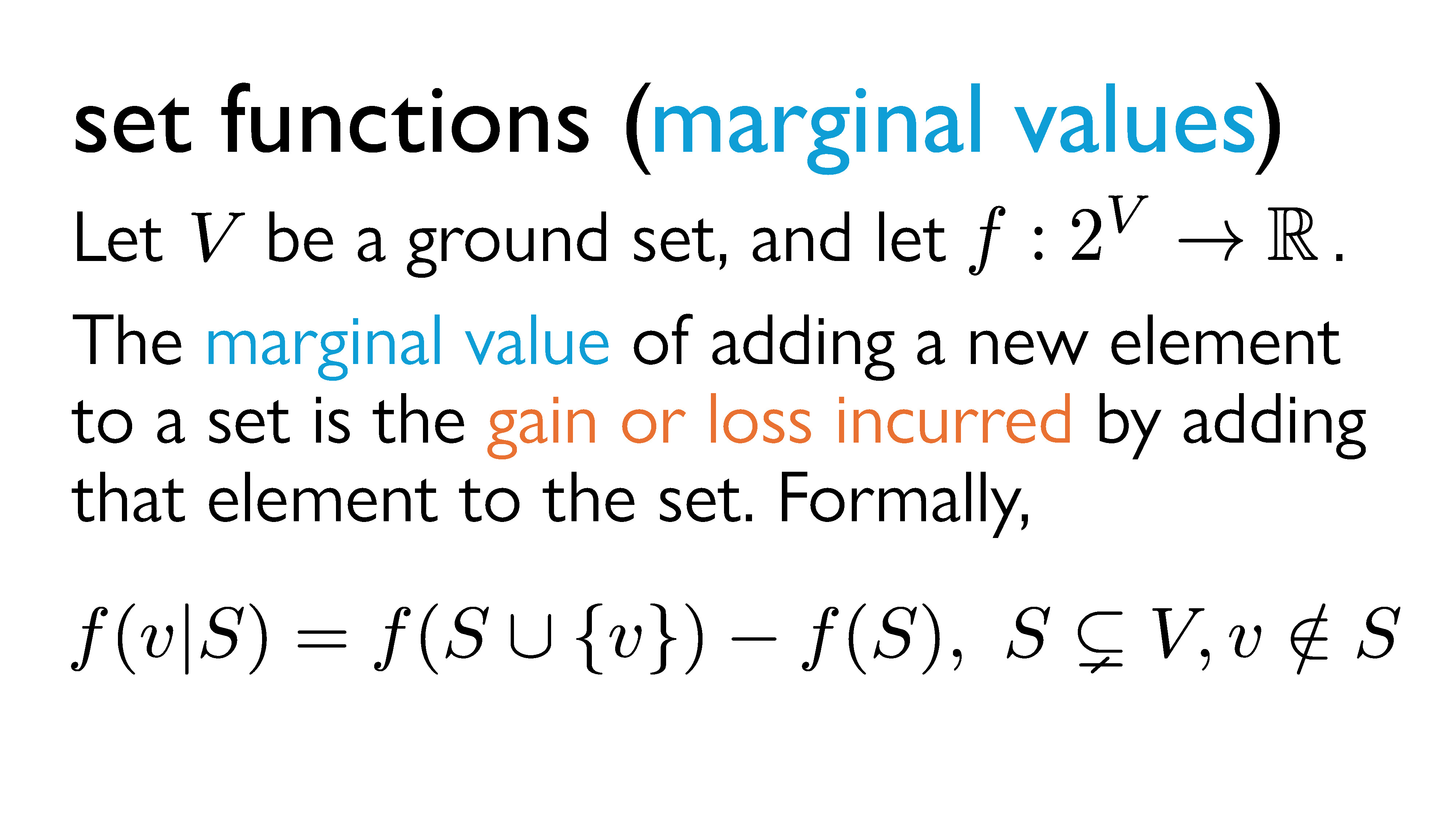 set functions