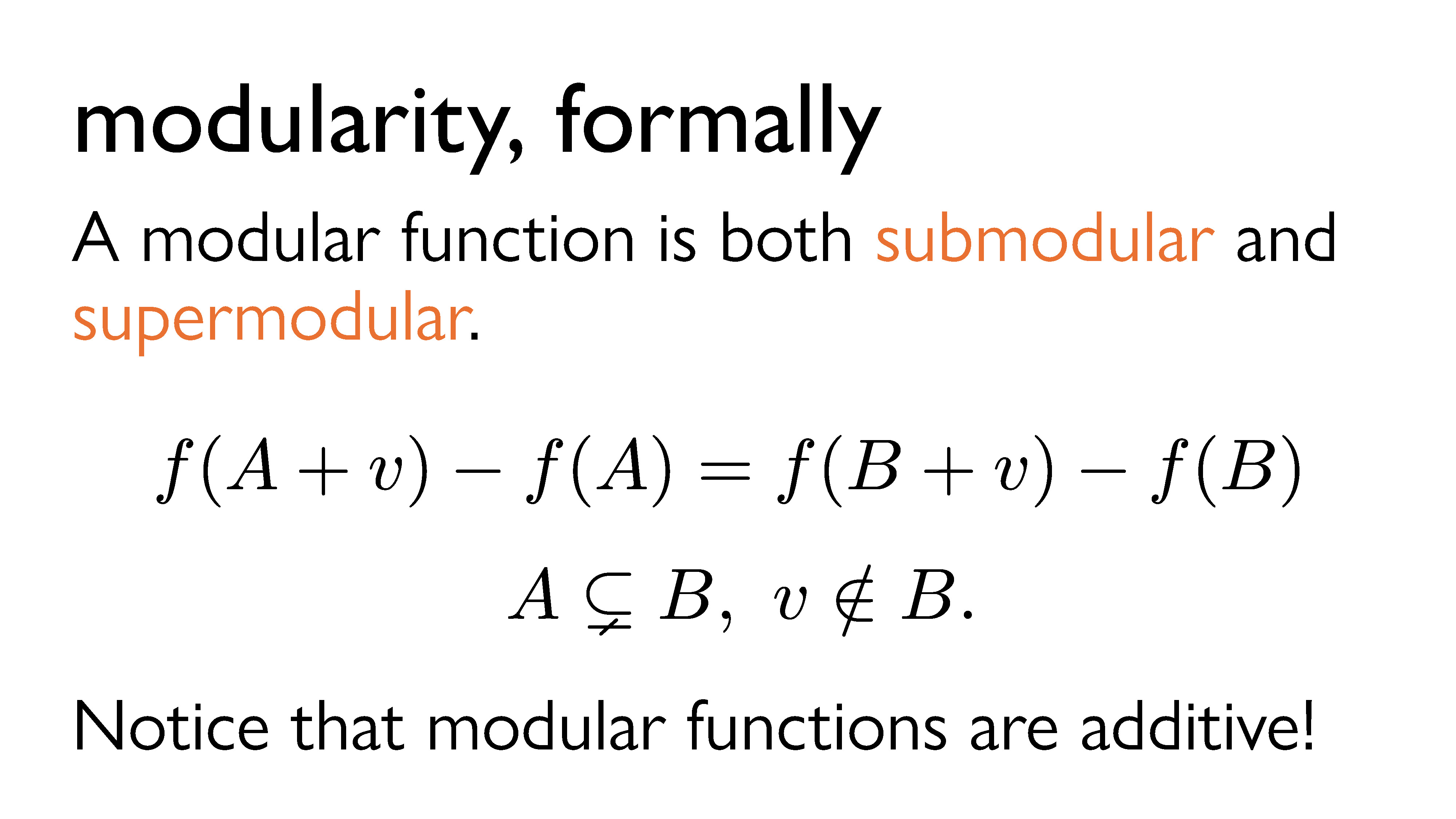 modularity, formally